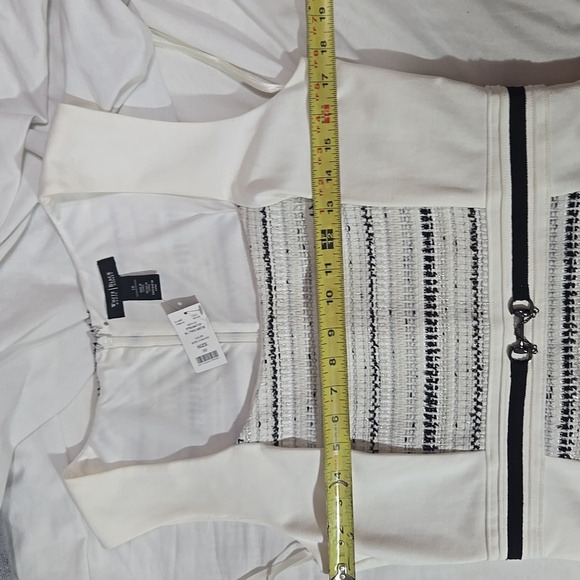 White House Black Market Sheath Ivory White With Tweed Detail NWT Sz 10 - Picture 11 of 12
